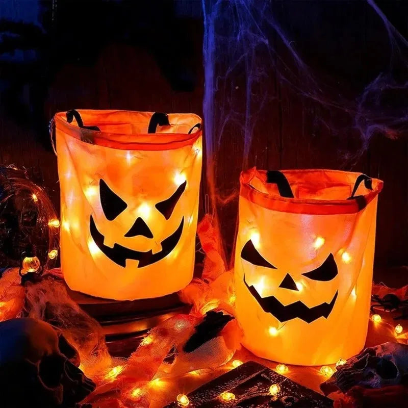 Halloween Pumpkin Bag LED Light Up Handle