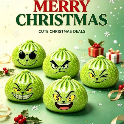 Glitter Green Dumpling With Steamer Squeeze  Buns Relieve Stress for Christmas Party Gift New Year Gift