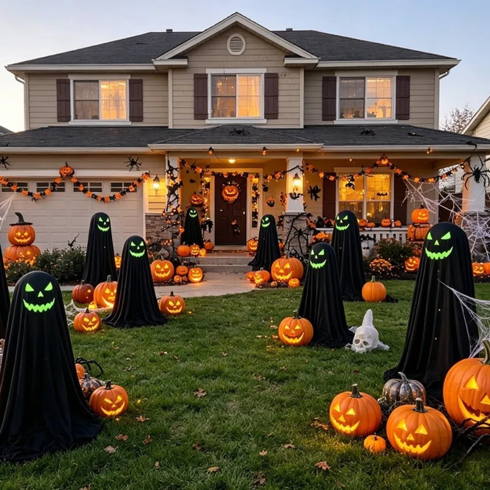 Luminous Halloween Standing Ghost Decor Adjustable Gothic Outdoor Light-up Ghost