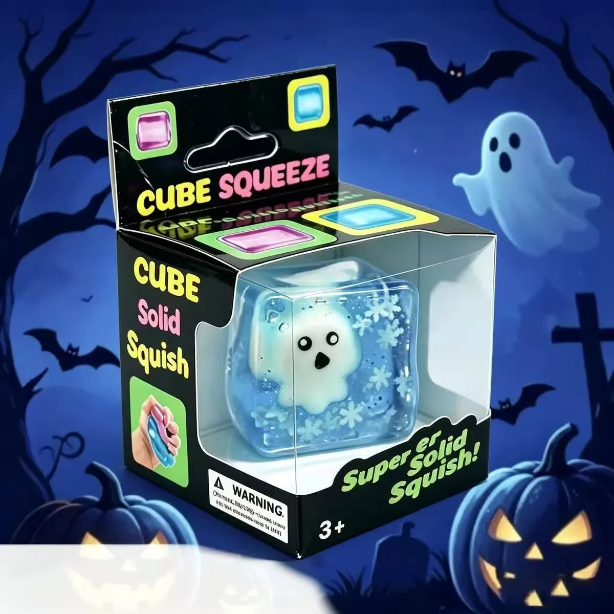 🎃✨ Luminous Halloween Spooky Squishy Cube 👻