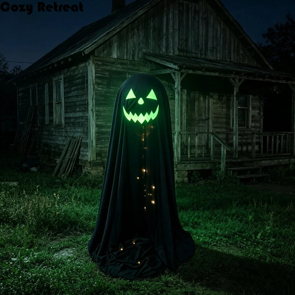 Luminous Halloween Standing Ghost Decor Adjustable Gothic Outdoor Light-up Ghost