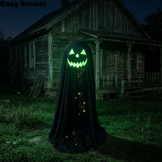 Luminous Halloween Standing Ghost Decor Adjustable Gothic Outdoor Light-up Ghost