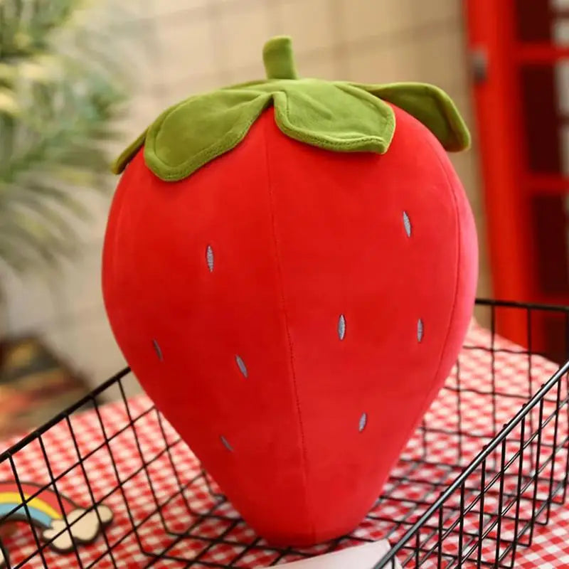 Cozy Strawberry Plush Pillow