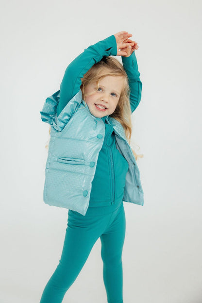 Turquoise Dot Puffer Vest