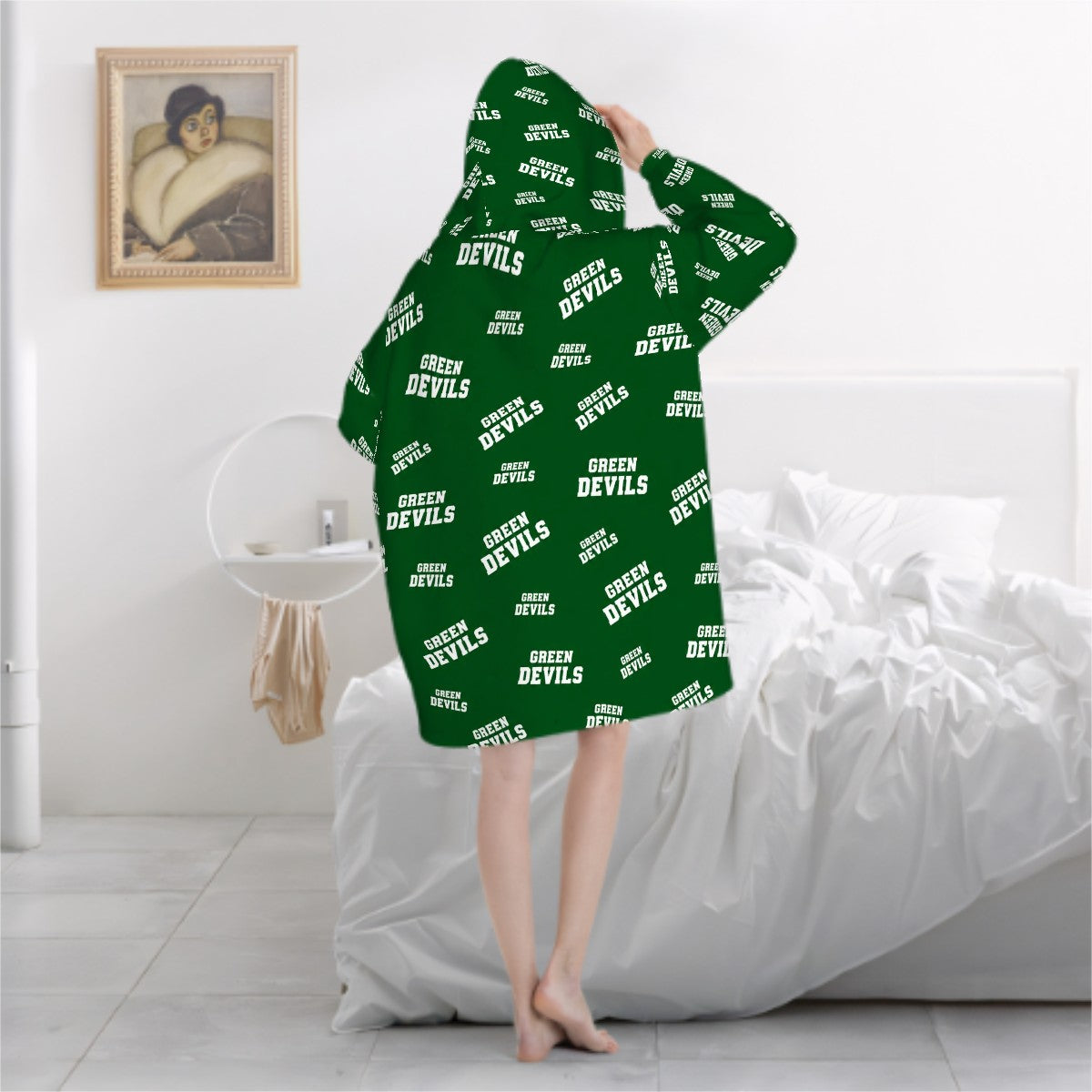 Adult Blanket Hoodie GREEN DEVILS