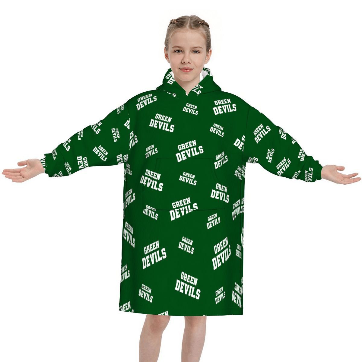Blanket Hoodie for Kids GREEN DEVILS