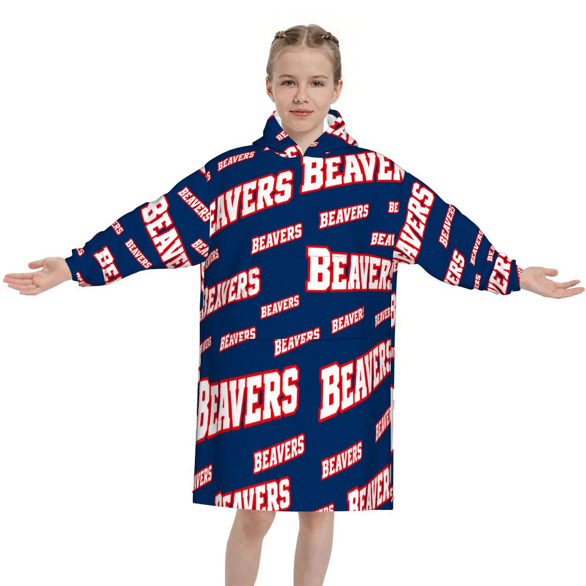 Blanket Hoodie for Kids Beavers