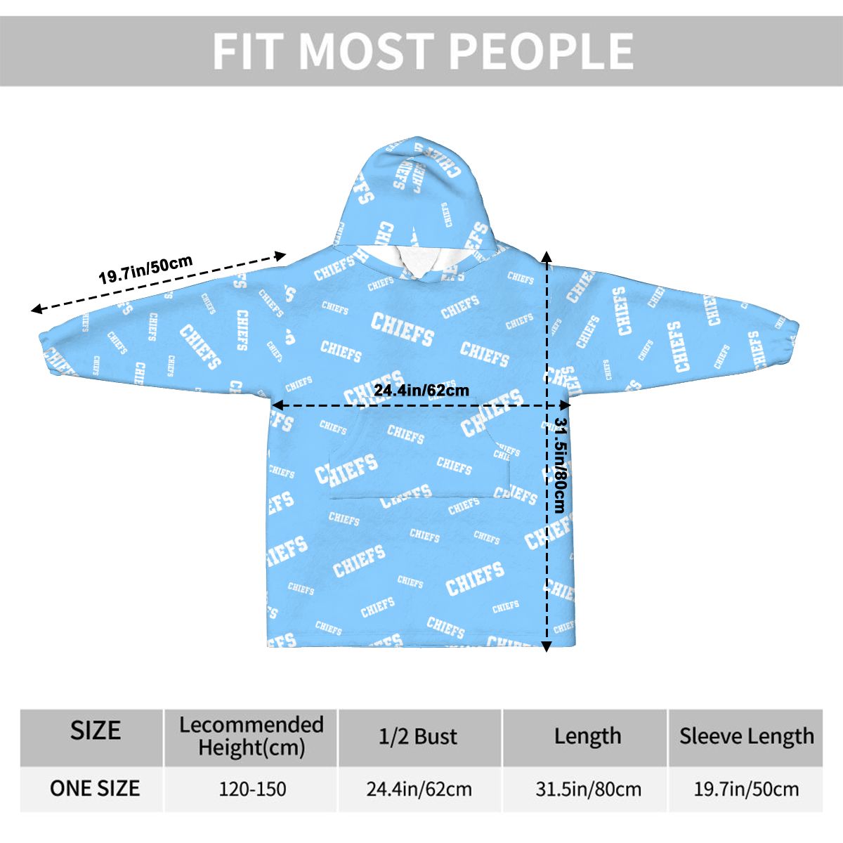 Blanket Hoodie for Kids CHIEFS