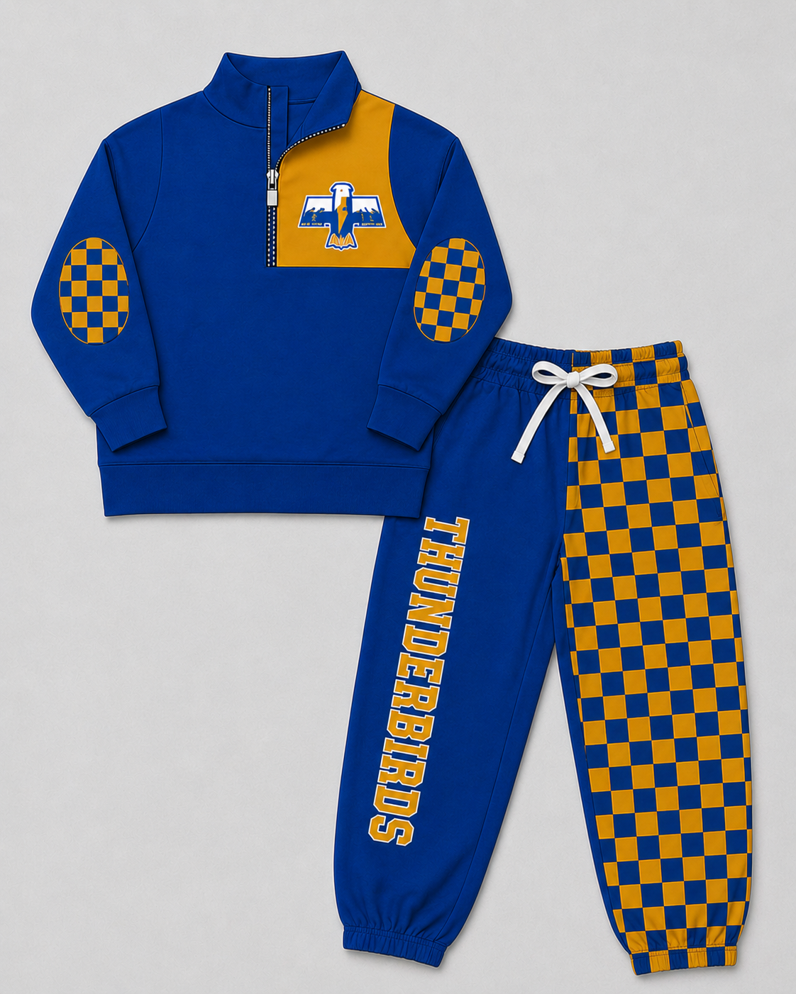 Kids Athletic Long Sleeve Half Zip Pullover and Joggers