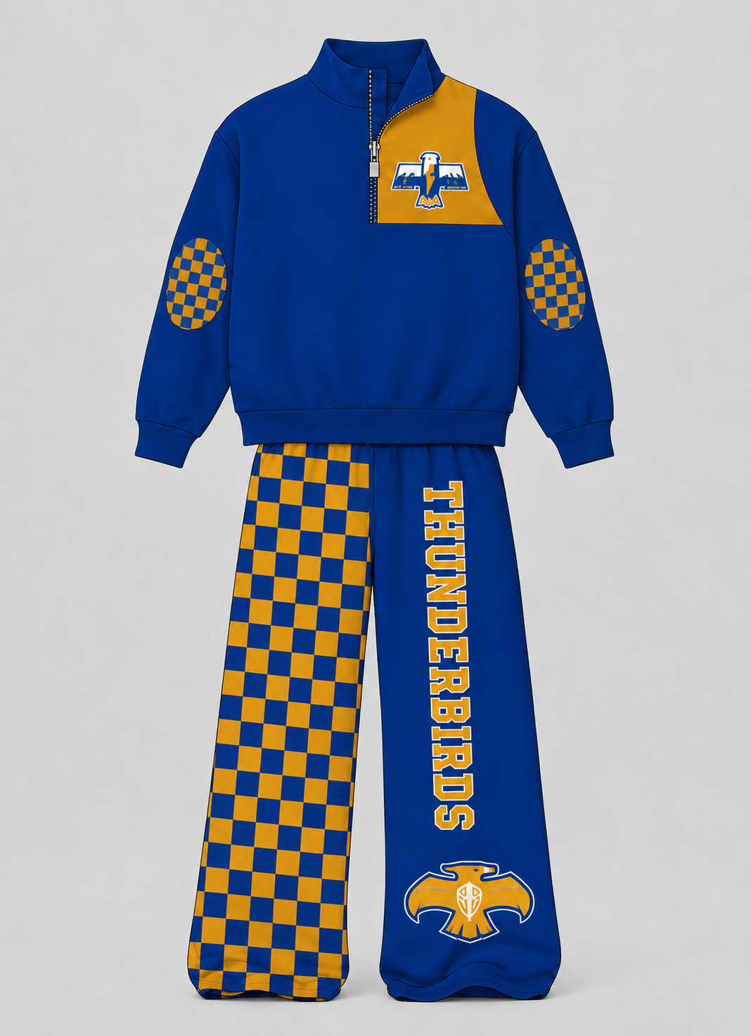 Kids Athletic Long Sleeve Half Zip Top and Wide Leg Pants