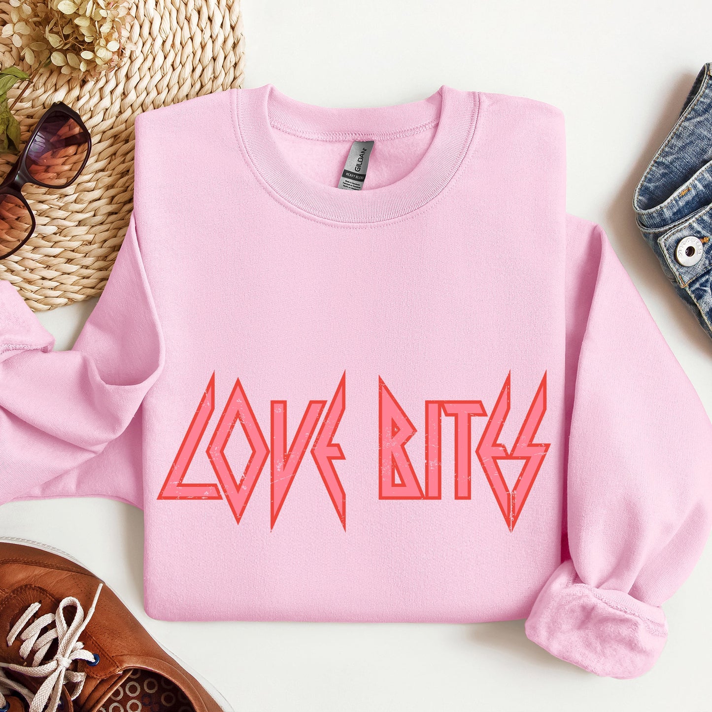 Love Bites Def Retro 80s Rock Music Nostalgia Valentine's Day Limited Edition Sweatshirt