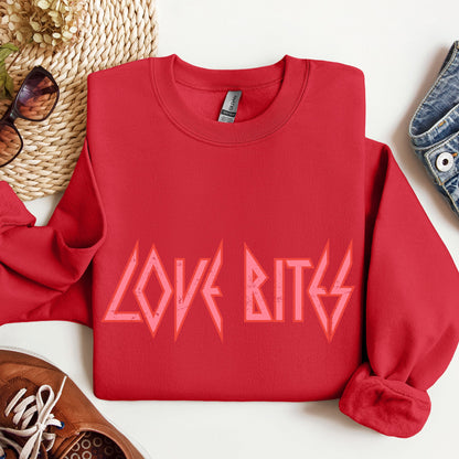 Love Bites Def Retro 80s Rock Music Nostalgia Valentine's Day Limited Edition Sweatshirt