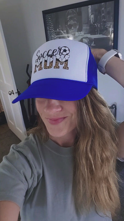 Soccer Mom Trucker Hat - Leopard Print