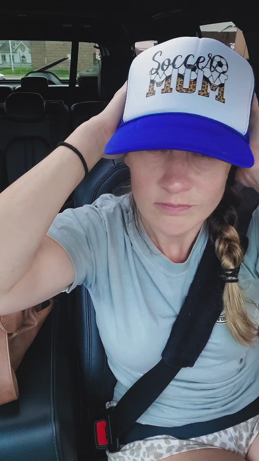 Soccer Mom Trucker Hat - Leopard Print