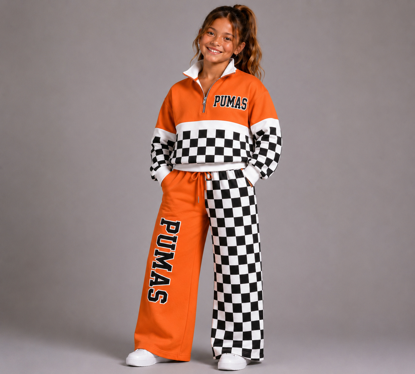 Kids Half Zip Pullover and Wide Leg Pants
