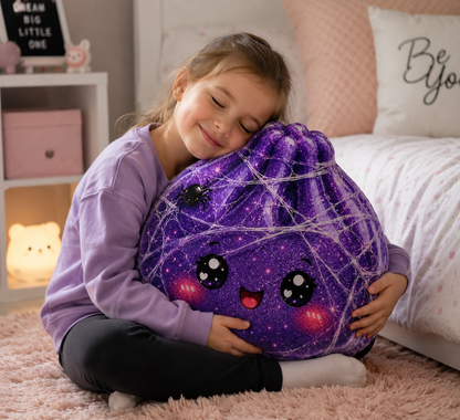 Purple Spiderweb Dumpling Plush Pillow