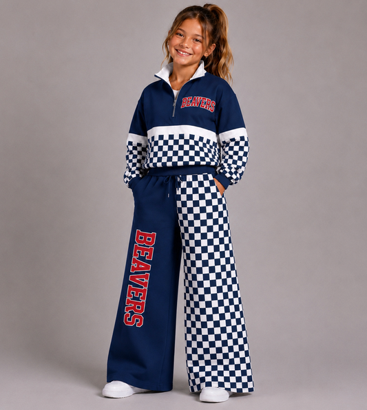 Kids Half Zip Pullover and Wide Leg Pants